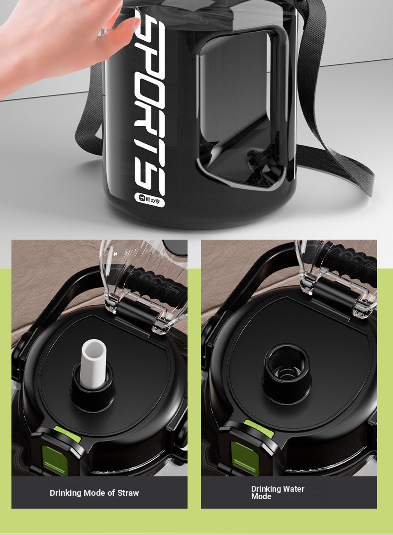 Tazza d'acqua di grande capacità, per uomo e donna, portatile, per sport, fitness, pancia, Dundong, secchio, tazza spaziale in plastica_voghion.com