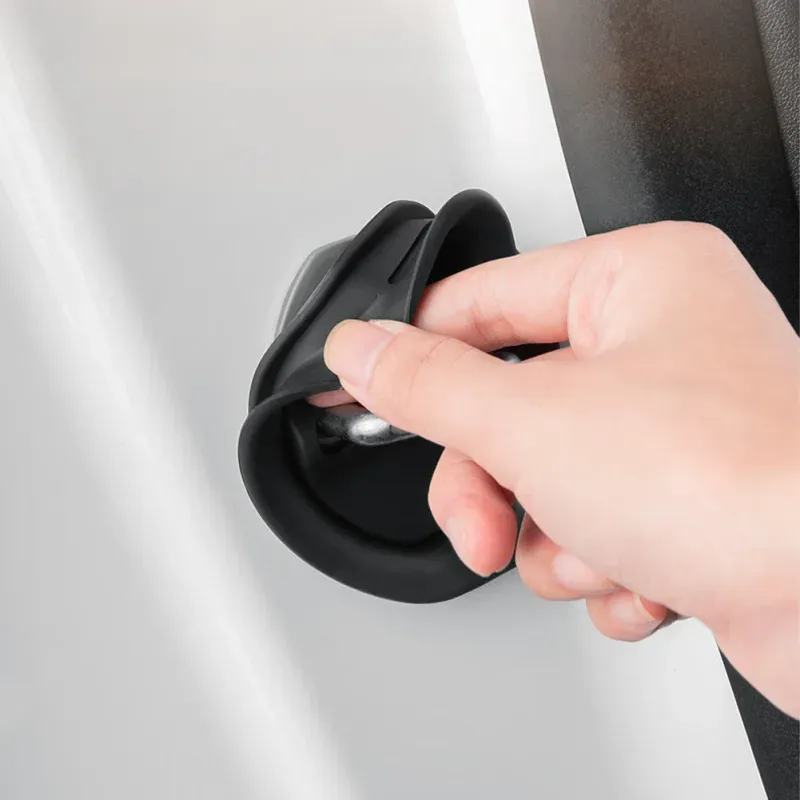 4 stk. dæmpende dæmpningspude silikone låsespænde bildør anti-kollisions beskyttelsesdæksel til Tesla 3 Model Y_voghion.com