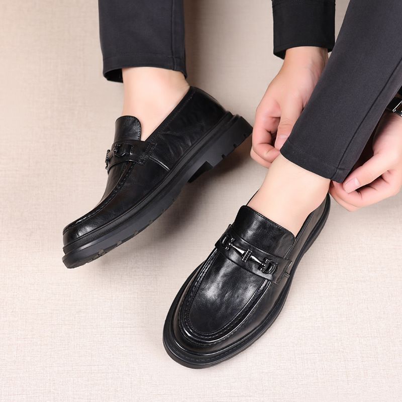 Loafer im britischen Stil, trendige und vielseitige Friseure, doppelte dicke Sohlen, erhöhte Höhe, lässige Lederschuhe, eins_voghion.com