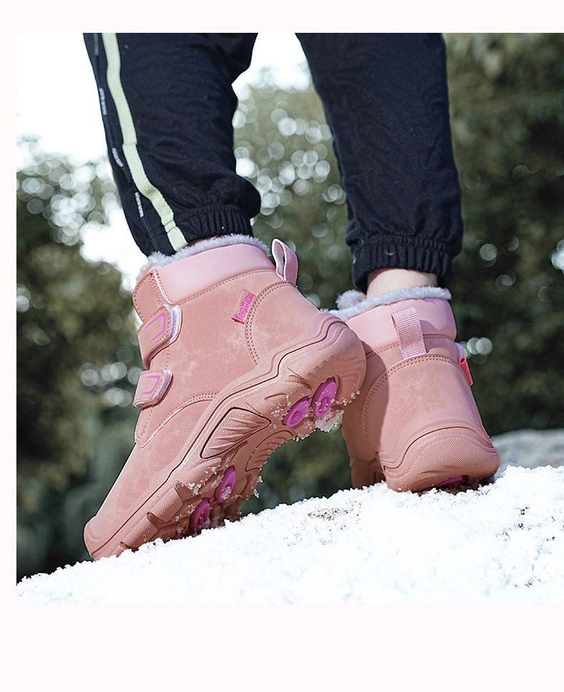 Kids' Outdoor Hiking Warm Martin Boots - Winter Snow Boots With Thick Insulation, High-Top Comfortable Shoes For Boys And Girls_voghion.com
