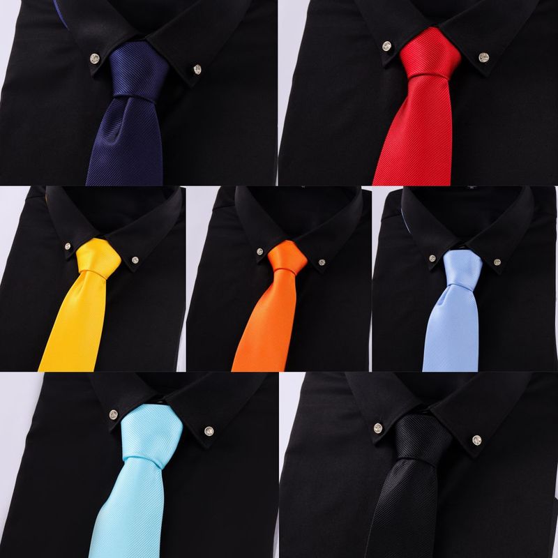 Cravatta nera a righe da uomo, elegante e formale, con cerniera, senza nodo, disponibile in magazzino, da 8 cm, facile da tirare._voghion.com