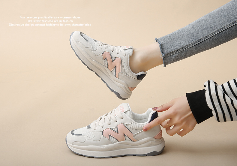 Pantofi sport și de alergare Forrest Gump cu talpă groasă, versiunea coreeană, primăvara/vara 2024, pentru studente, pantofi de zi cu zi pentru tătici_voghion.com