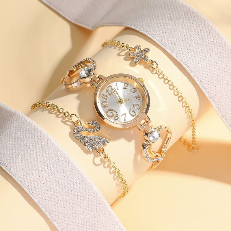Nuevo conjunto de pulsera con diseño de cisne y flor con esfera digital aurora y estilo nicho_voghion.com
