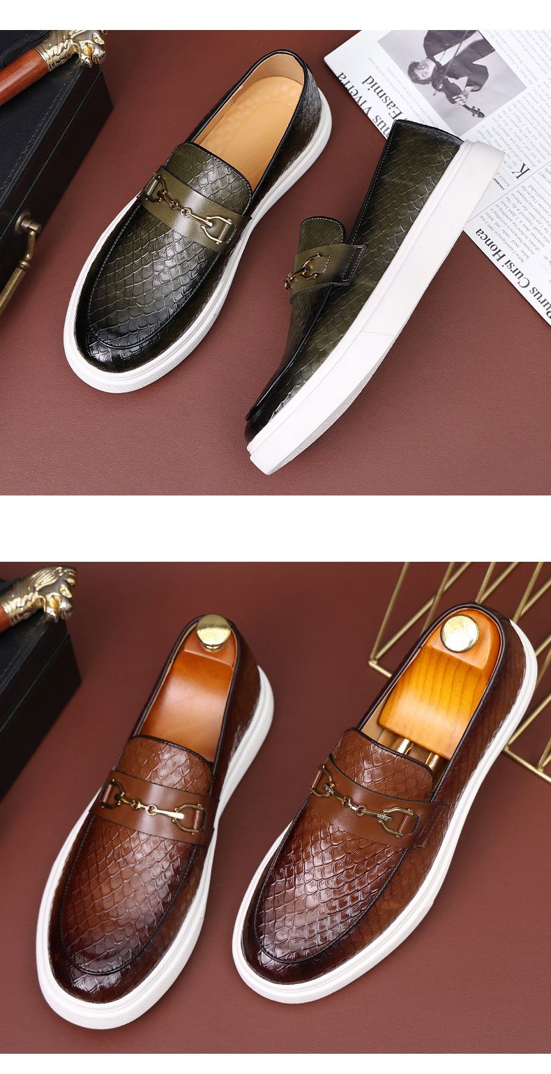 Mode für Herren Casual Emed Leder Männer Klassische Schnalle Loafer Herren Slip-on Board Schuhe Outdoor Driving Flats_voghion.com
