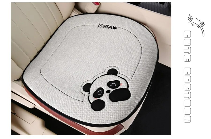 Nuovo cuscino in lino con motivo panda, antiscivolo e traspirante, per la maggior parte delle auto, per tutte le stagioni, universale_voghion.com