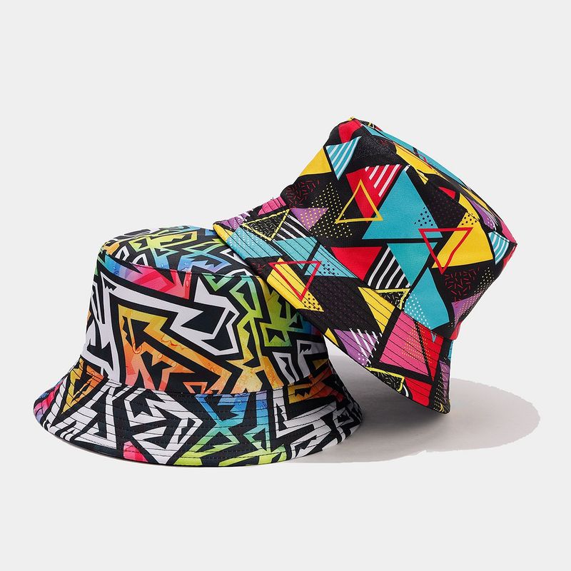 Nuevo gorro de pescador de doble cara con letras de grafiti para mujer, moderno y plegable para hombre._voghion.com
