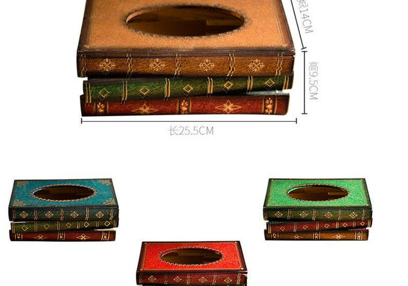 American Creative Wooden Drawn Paper Box, Retro Book Box, Styled Napkin Box, Art Restaurant Napkin Storage Box, Decoration_voghion.com