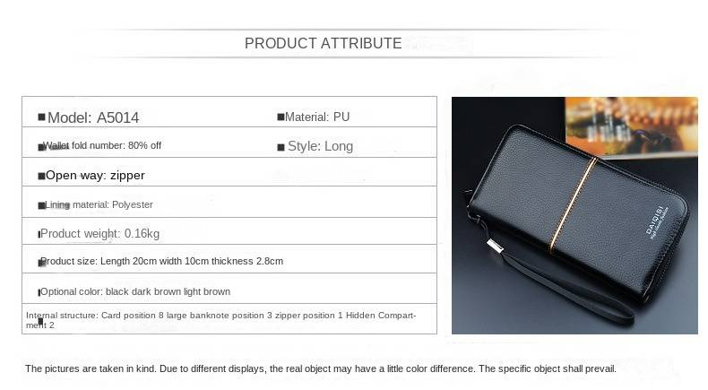 Men's Long Zipper Wallet - Large Capacity Soft Leather Handheld Purse for Business & Casual Use - Stylish Men's Clutch Phone Case_voghion.com