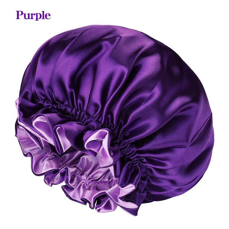 Neue feste Frauen Satin Bonnet Fashion Stain Seidige große Motorhaube für Lady Sleep Cap Headwrap Hut Haar Wrap Zubehör Großhandel_voghion.com