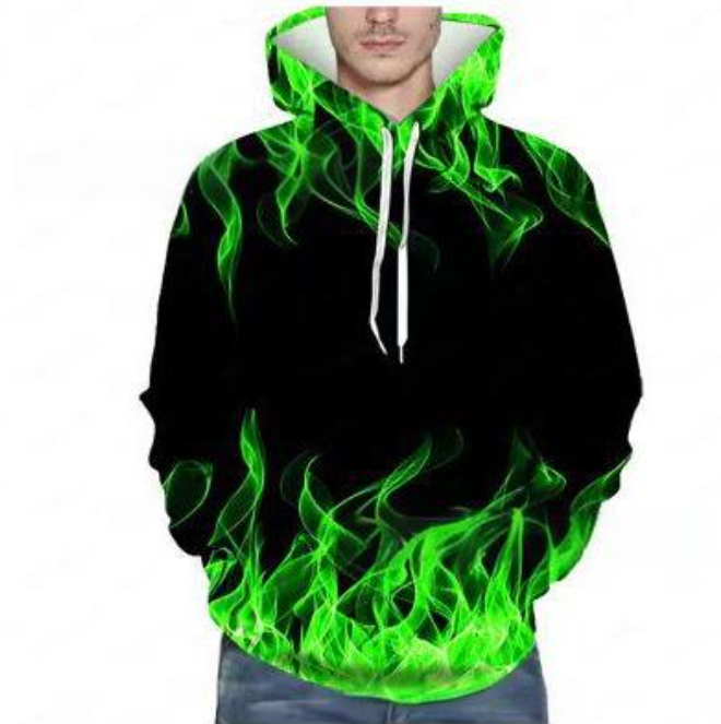 Abbigliamento maschile Felpa con cappuccio da uomo personalizzata con fiamma 3D nuova Felpa con cappuccio da coppia_voghion.com
