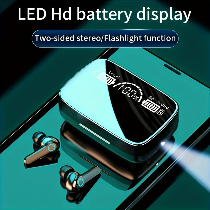Kabelloser Kopfhörer, klares, wasserdichtes Sport-Headset mit LED-Leistungsanzeige_voghion.com