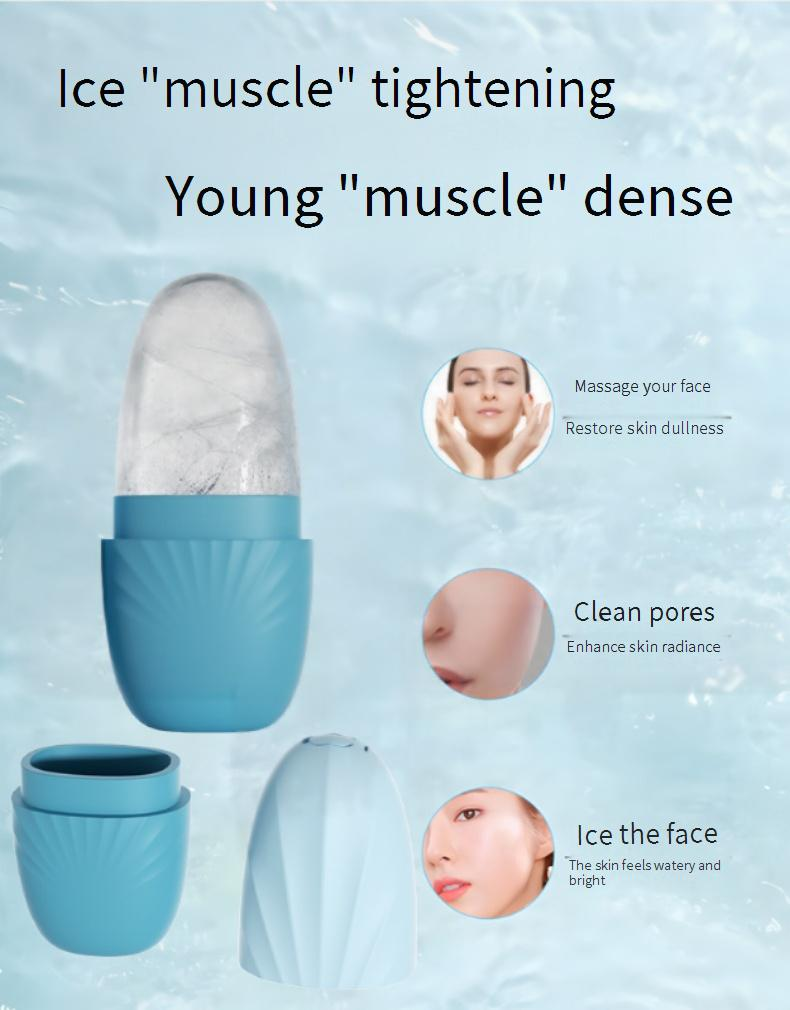 Make-up-Tools & Zubehör Make-up-Tool-Kits Silikon-Gesichtspackung Eiswürfelschale Schönheits-Eisform zum Entfernen von Schwellungen Eisroller Gesichts-Eispackung Massagewerkzeug Spot_voghion.com