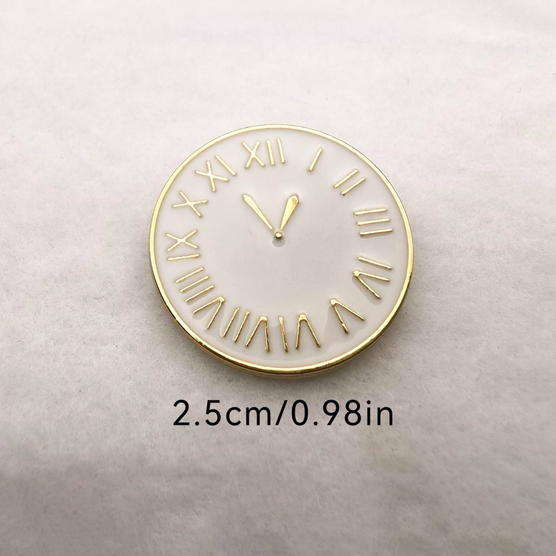 6pcs Round Metal Buttons, Stylish Clock Design, Clothing Accessories, Cufflinks, Can Be Used For Tops, Shirts, Cardigans, Trousers._voghion.com