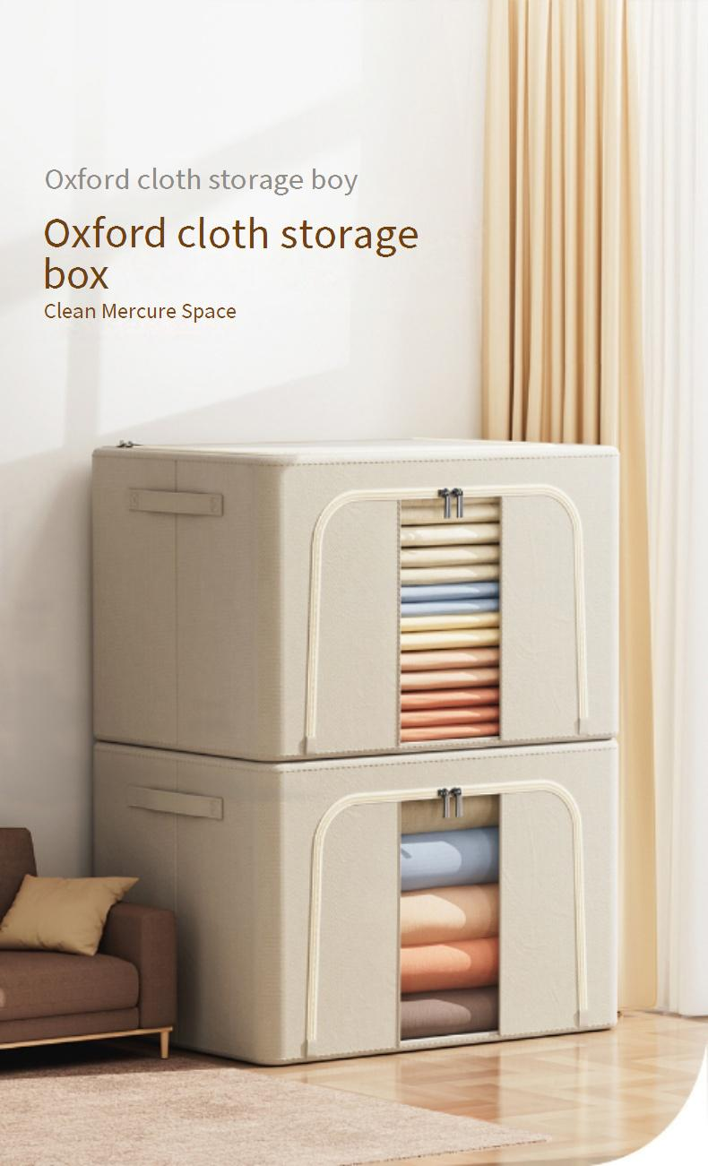 Clothes Storage Box Oxford Cloth Box Fabric Clothing Folding Wardrobe Quilt Storage Box_voghion.com