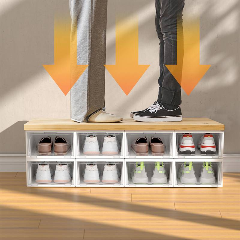 Boîte de rangement à chaussures empilable ClearView avec couvercle – Organiseur à chaussures transparent peu encombrant pour placard, salon et entrée_voghion.com