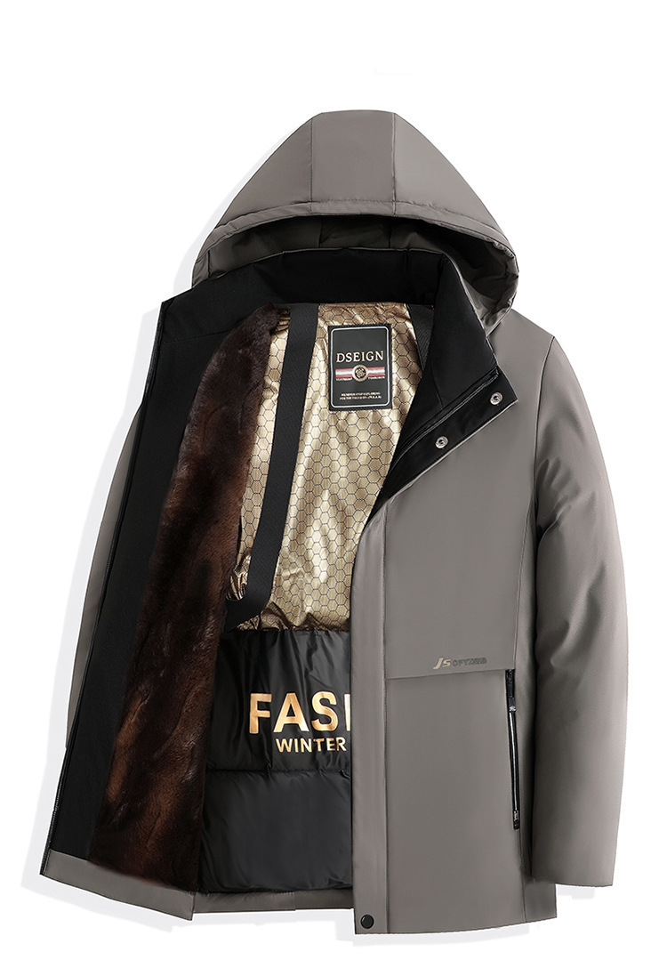 2024 Winter Nieuwe Heren Goud Mink Fluwelen Mid-Lengte Parka Dad's Middelbare Leeftijd Business Jas Plus Fluwelen Katoenen Gewatteerde Jas_voghion.com