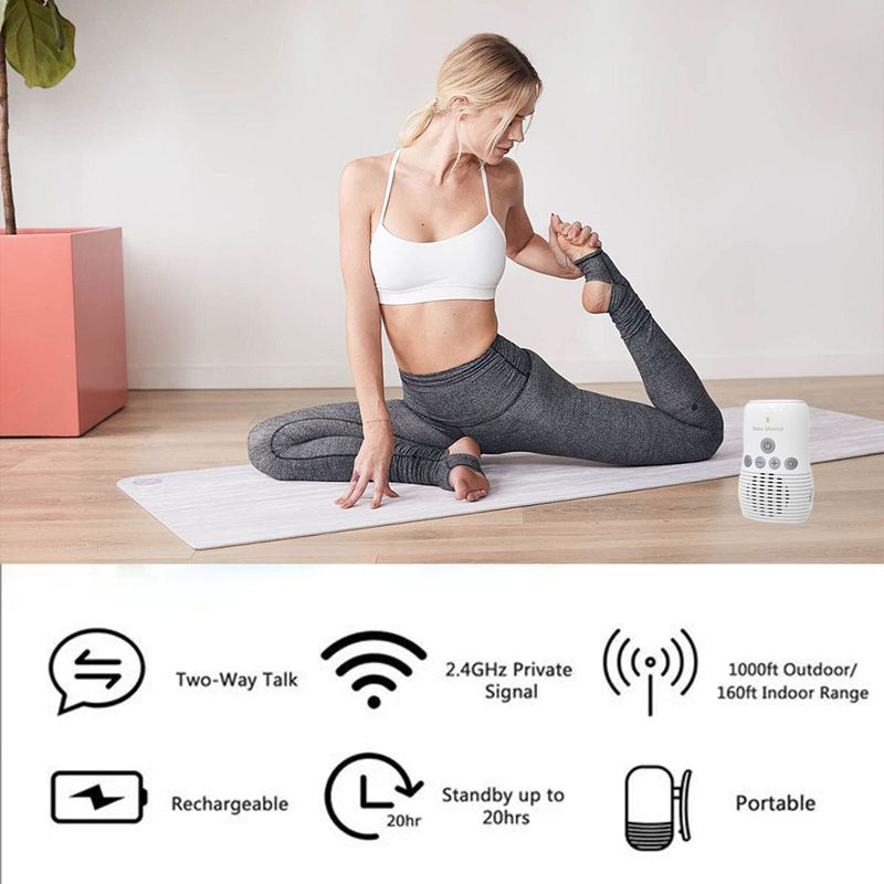 Baby Monitor Wireless Audio Two-way Talk Back Baby Monitor, Intercom Sound Alert For Infant With Night Light , EU Plug_voghion.com