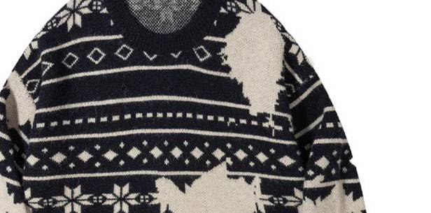 Fair Isle Noel Kazak - Rahat Kış ve Günlük Giyim İçin Vintage Esintili Örgü Kazak"_voghion.com
