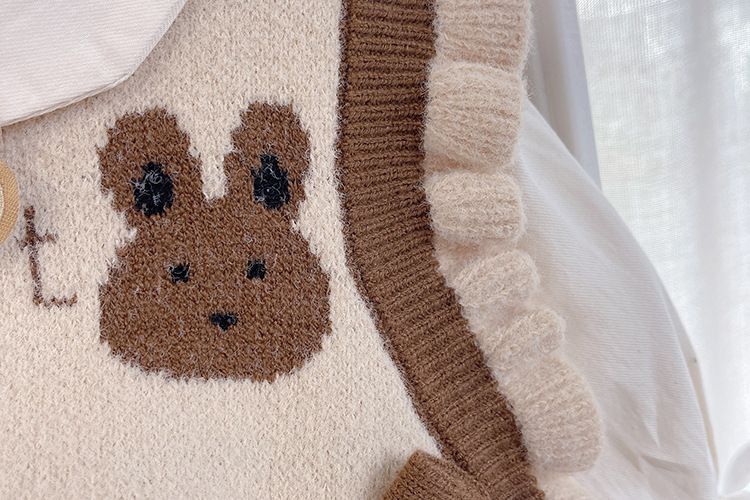 Mädchenpullover, Strickpullover, stylische Babyweste, Cartoon-Outfit für Frühling und Herbst_voghion.com