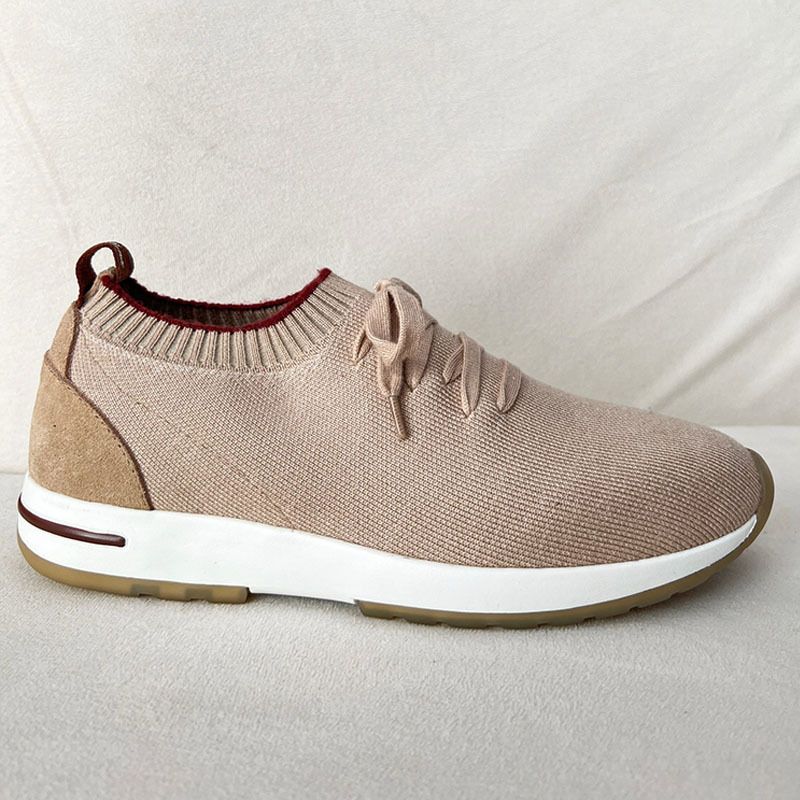 Scarpe sportive da uomo in tessuto Flying Woven, misto lana, leggermente elastiche, comode, traspiranti, con lacci, colori a contrasto_voghion.com