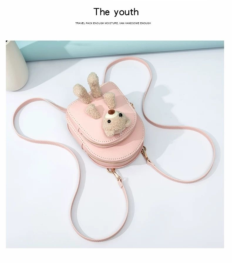 DIY Teddybär handgemachtes gewebtes weibliches selbstgemachtes Geschenk für Freundin, handgenähte Umhängetasche, Rucksack_voghion.com