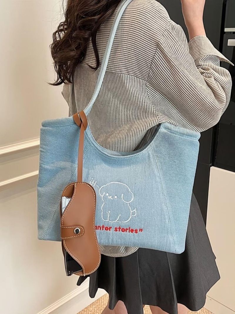 Cartoon Cowboy Canvas Damentasche 2025 Neue Handtasche Multifunktionale Unterarmtasche mit großer Kapazität_voghion.com