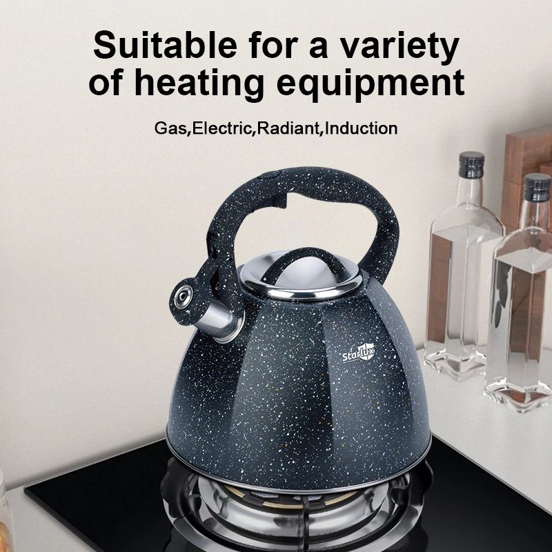 Bollitore fischiante universale in acciaio inossidabile da 3,5 l - Design ottagonale per fornelli a gas e a induzione, grande capacità, alta estetica_voghion.com