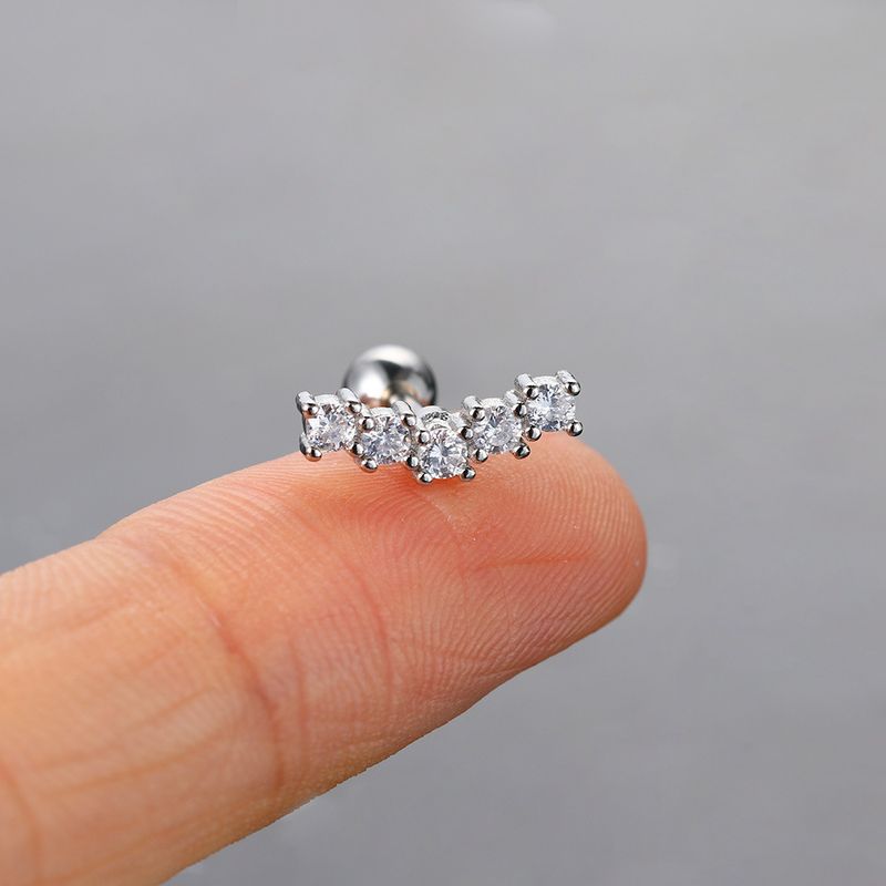 Unisex heißer Stil Zirkon Mikro eingelegt Ohr Knochen Ohrstecker für Frauen Edelstahl Gewinde Kugel Ohrstecker Knorpel Piercing Ohrringe_voghion.com