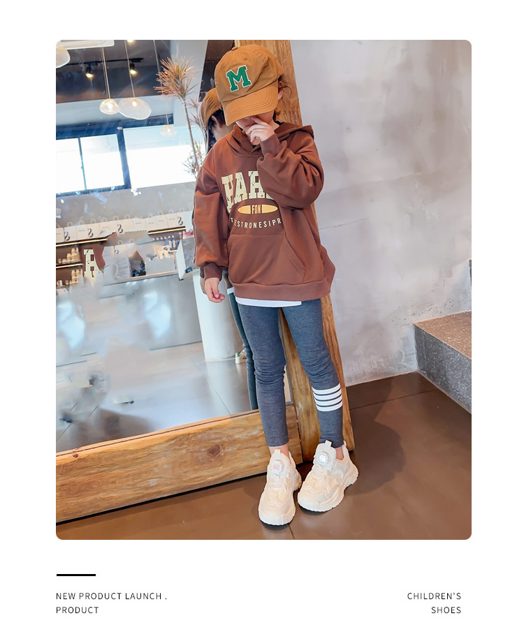 Girl' Rotating Button Sport 2023 Autumn New Boy' Breathable Caual Shoe, Big Kid Running Shoe with Soft_voghion.com