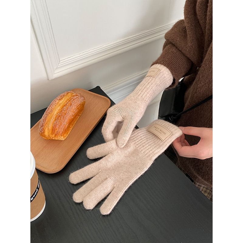 Bevat wollen touchscreen jaar kerst rode gebreide handschoenen voor vrouwen 2024 nieuwe winter warme fietskoude bescherming_voghion.com