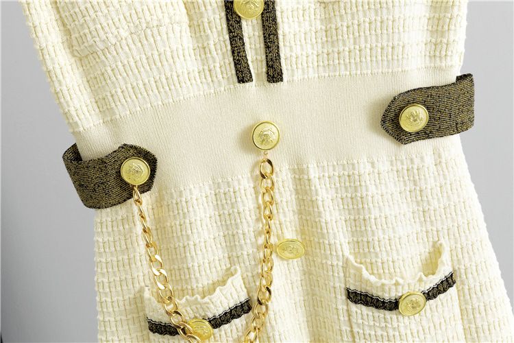 Robe tricotée de style petit parfum pour femmes, vêtements de tempérament _voghion.com