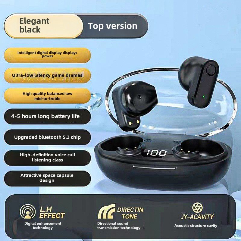Casque sans fil Bluetooth S450TWS 5.3 compartiment transparent casque à poignée courte longue durée de vie de la batterie_voghion.com