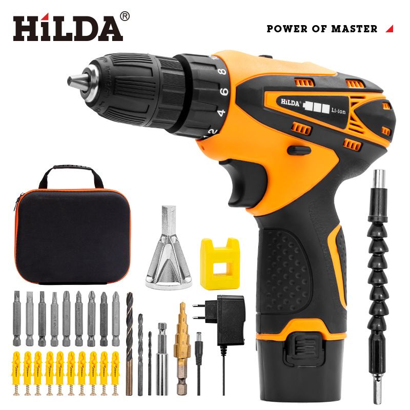 Perceuse-visseuse sans fil 12 V – Perceuse électrique droite avec variateur de vitesse, mandrin sans clé et batterie au lithium rechargeable_voghion.com
