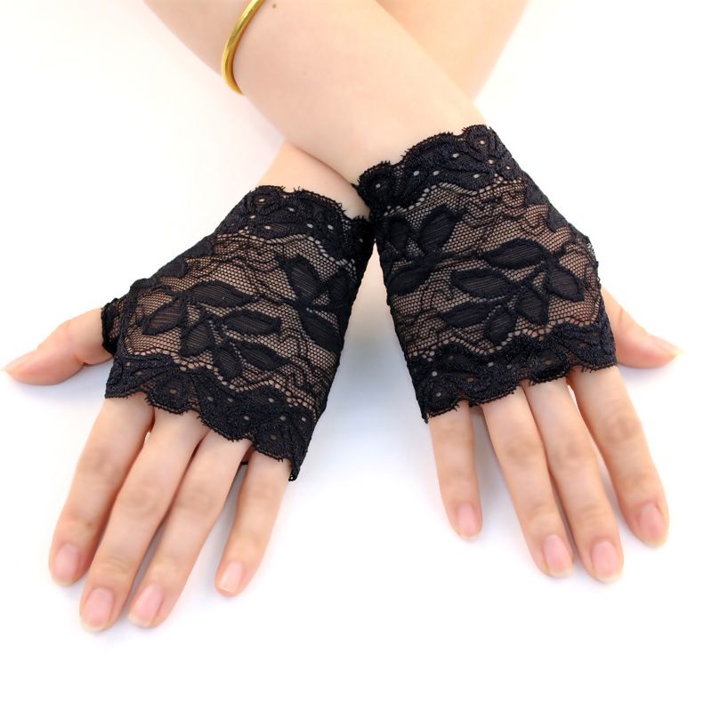 Gants de mariée en dentelle pour l'extérieur, protection solaire fine pour l'été, décoration pour robe de mariée_voghion.com