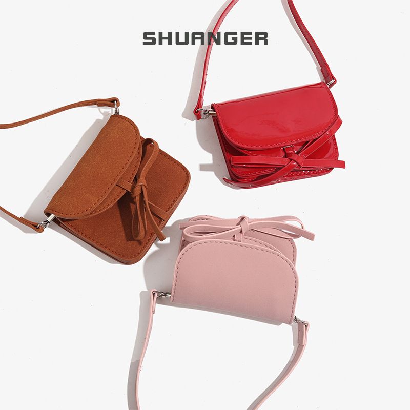 Stile coreano semplice e squisito, piccolo, per donne, in pelle verniciata, alla moda, mini fiocco._voghion.com