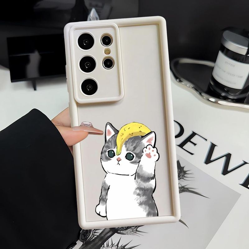 Coque antichoc pour Samsung Galaxy S25 Ultra, S24, S22 Plus, S23Ultra, S20 FE, S21, motif chat mignon et drôle_voghion.com