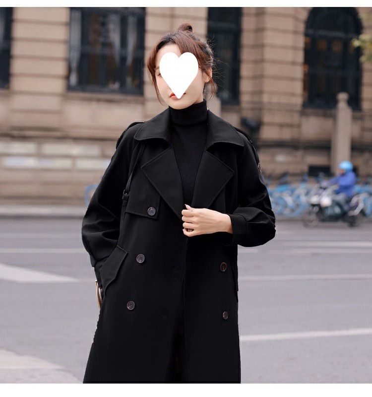 Women's Clothing Trench Coat Long Sleeve A-Line Overcoat With Notched Lapel For Autumn Spring (Khaki, Black, Brown)_voghion.com