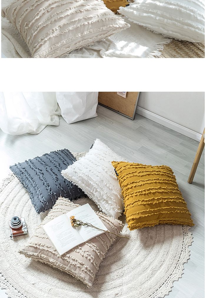 Bej Yastık Kılıfları 30x50cm 45x45cm Kanepe İçin Yastık Kılıfı Ev Dekorasyonu Kanepe İçin Yastıklar Yatak Odası İçin Düz Renk Yastık Kılıfları_voghion.com