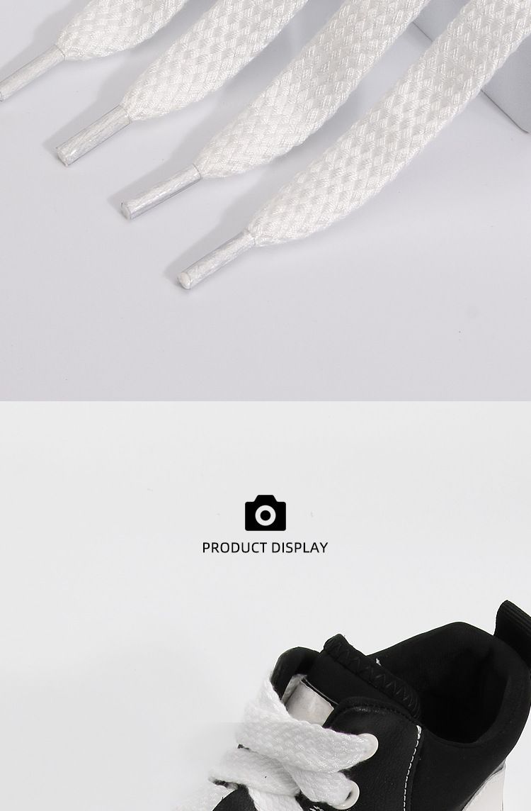 Width 1.5cm single-layer white LACES fit casual sports shoes small white shoe LACES_voghion.com