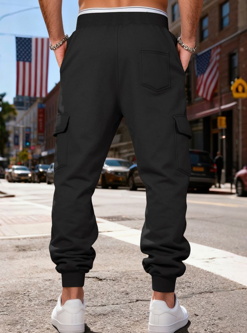 Cargo-Jogginghose mit Fleecefutter für Herren – Lockere Passform, mehrere Taschen, Kordelzug in der Taille, lässig und sportlich für den Winter_voghion.com