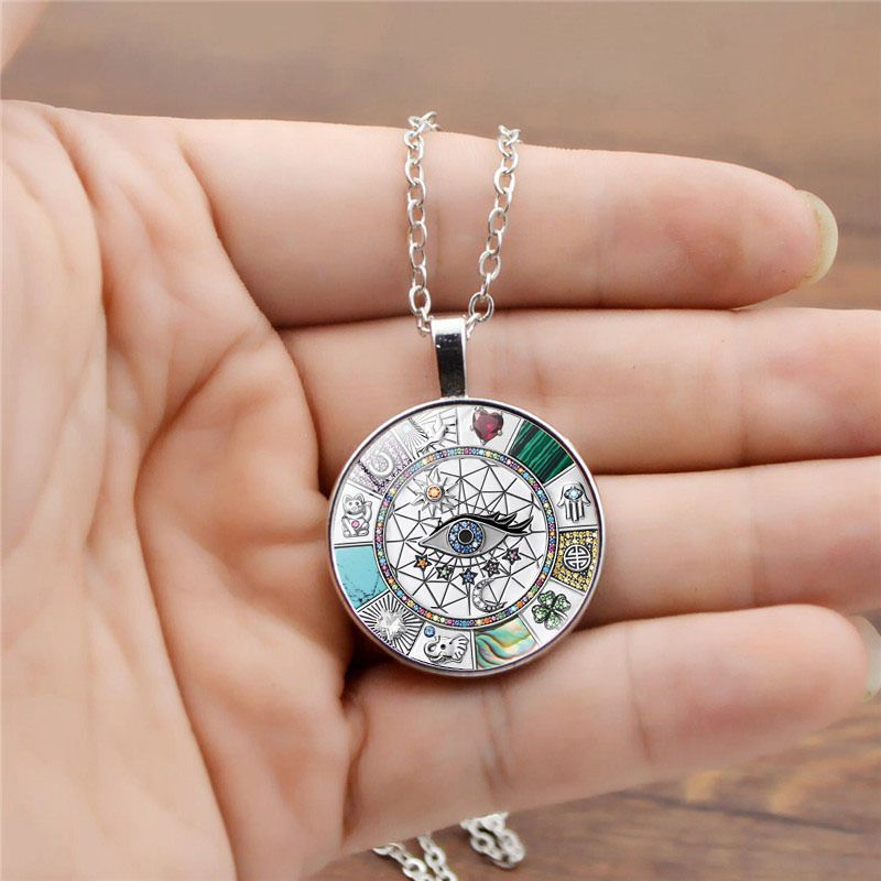 Amuleto magico simbolo fortunato collana con ciondolo malocchio collana da donna gioielli catena maglione_voghion.com