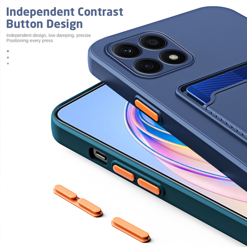 Miękki silikonowy portfel na karty tylna obudowa dla Honor X8A 4G 6.7 "CRT LX1 LX2 LX3 Xonor X8A HonorX8A kamera odporna na wstrząsy pokrywa Coque Capas_voghion.com