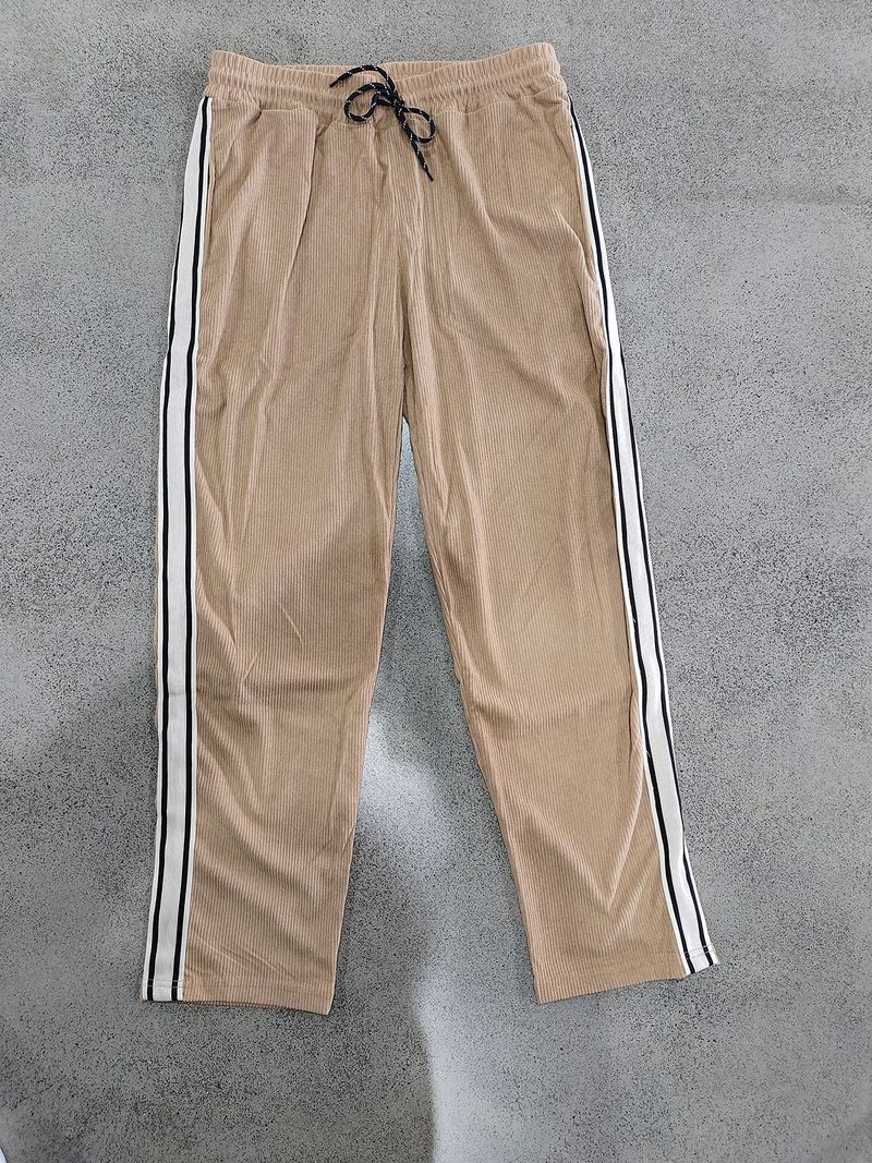 Herren Cord-Freizeithose – Relaxed Fit mit Color-Block-Streifen, Kordelzug in der Taille und geradem Beindesign für urbane Streetwear_voghion.com