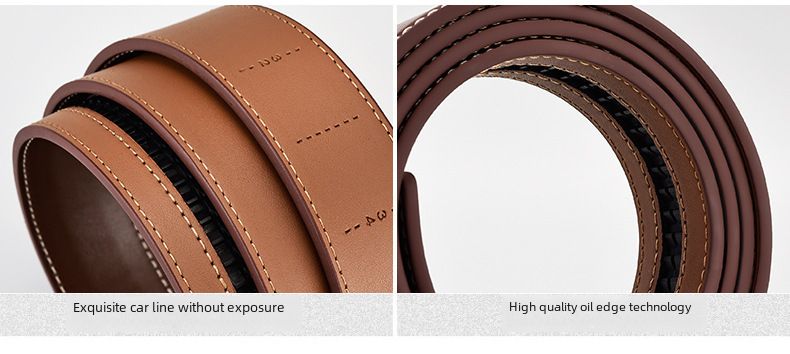 Cintura da uomo all'ingrosso Nuovo commercio estero europeo e americano transfrontaliero cintura in pelle con fibbia automatica in lega a due strati in pelle bovina_voghion.com