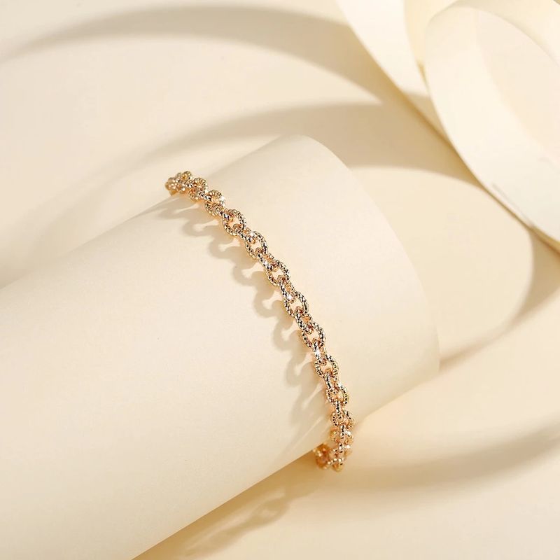 Fashion Cuban Chain Copper Gold-Plated High-End Design Sense Selection Bracelet Jewelry_voghion.com