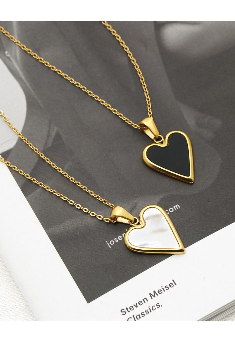 Simple Ins Cold Style Clavicle Chain Love Necklace Female Niche Design Enamel Pendant Light Luxury Retro_voghion.com