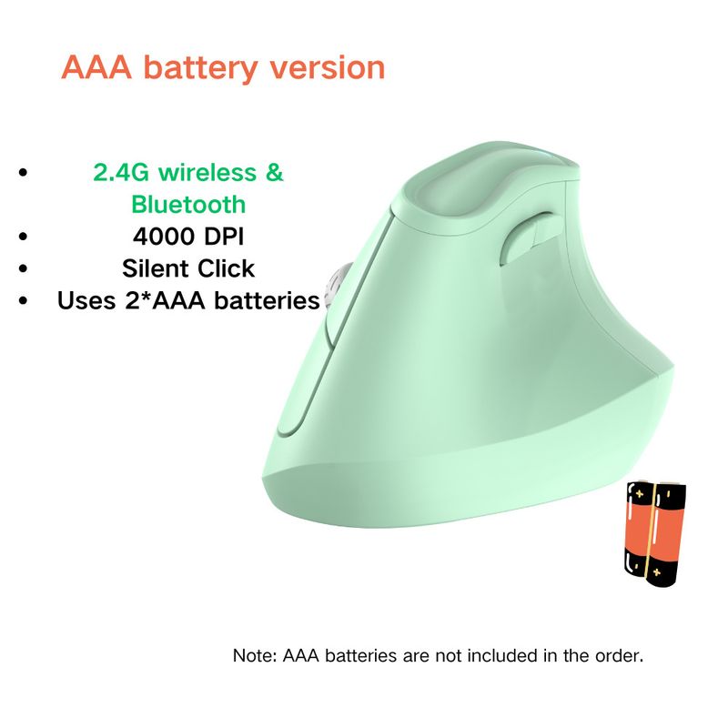 Premium Selection Straight Hair Ergonomic Office Vertical Mouse 4000DPI Silent Switch_voghion.com