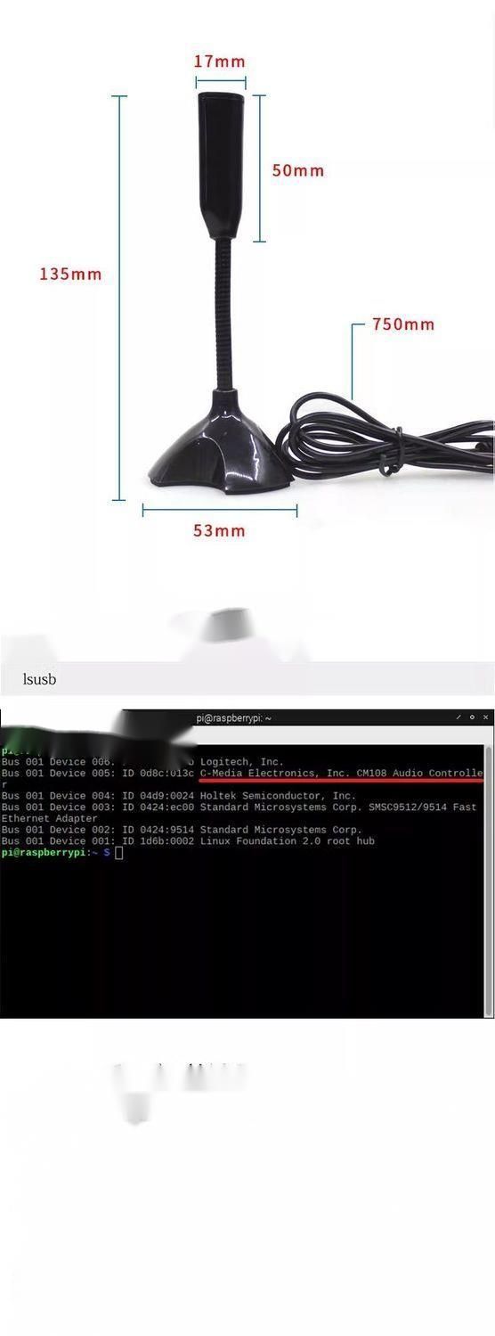 Raspberry Pi 4B/3B+ Driver-Free USB Compatible With Laptop Computer Microphone_voghion.com