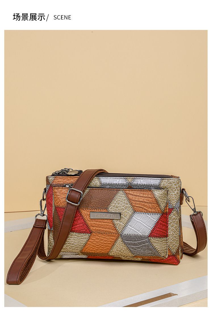 Nuova borsa a tracolla semplice e alla moda con blocco di colore per le donne, borsa da viaggio quotidiana con portamonete e borsa per la mamma_voghion.com