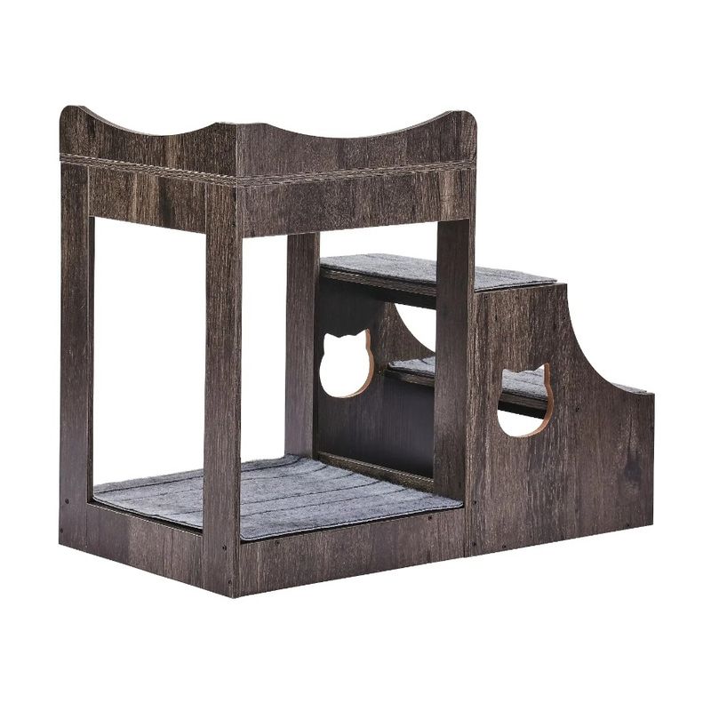Window Storage Cat Indoor Stairs Bed With Dog With Pet Gray Perch Bunk_voghion.com